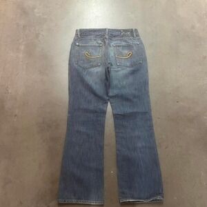 Y2K‎ seven7 premium mens blue bootcut jeans embroidered skater wide leg 32